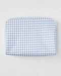 Weezie Large Patterned Toiletry Bag Light Blue Gingham