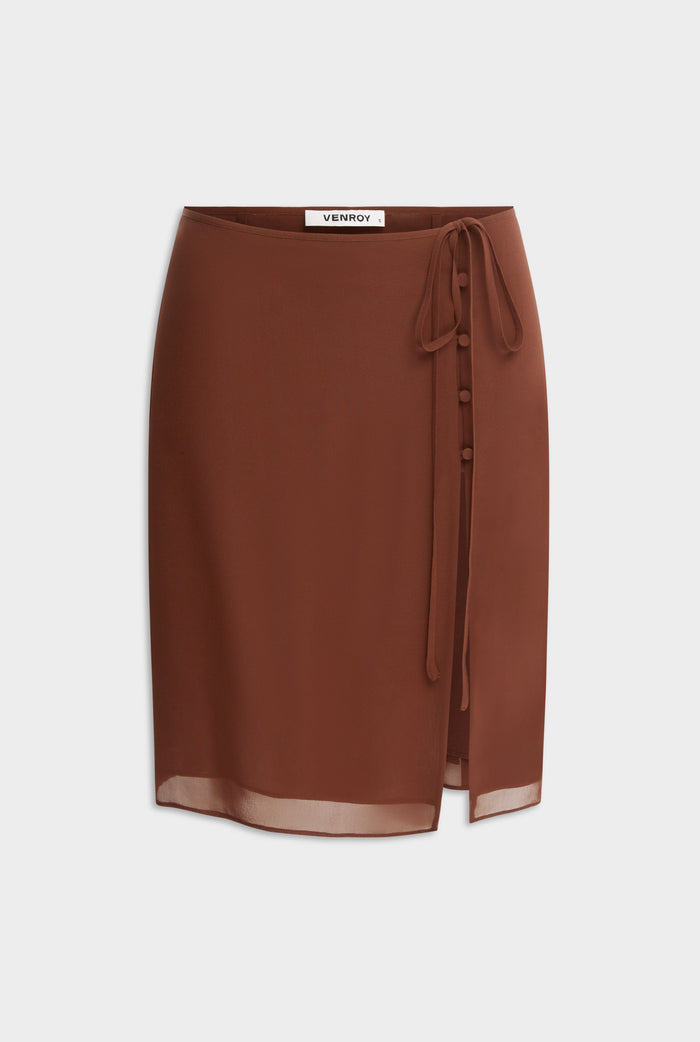 Layered Silk Skirt - Chocolate