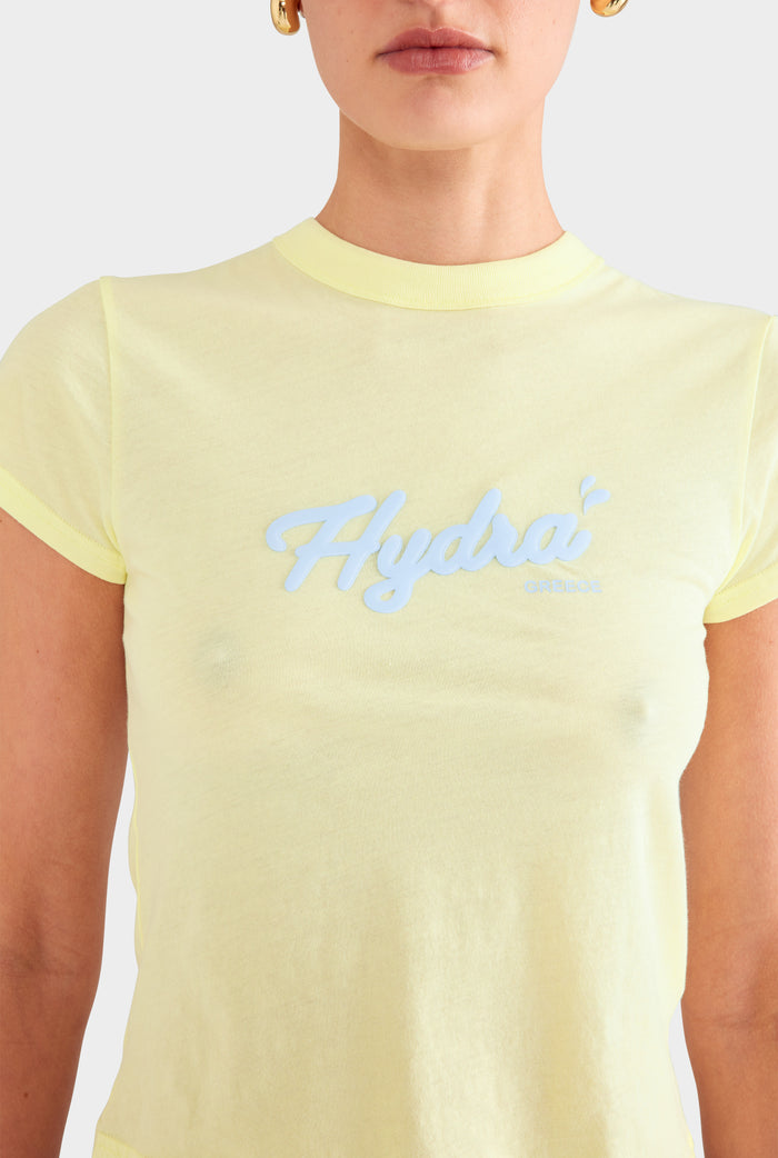 Lightweight Cotton Baby Tee - Pale Yellow/Hydra