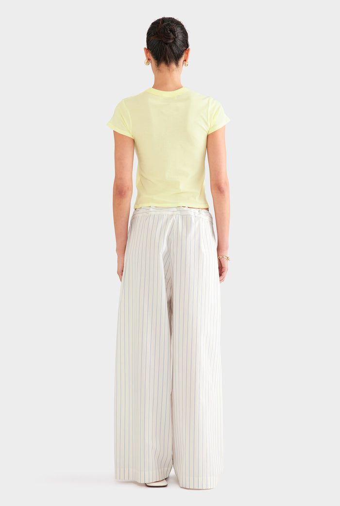 Lightweight Cotton Baby Tee - Pale Yellow/Hydra
