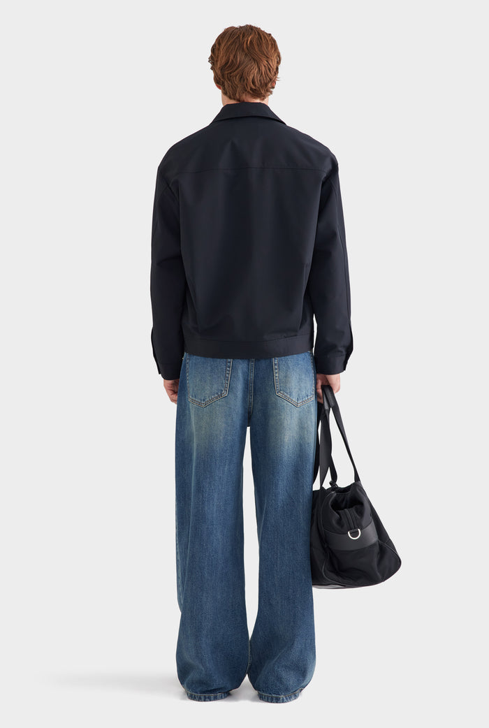 Lightweight Wool Silk Jacket - Black
