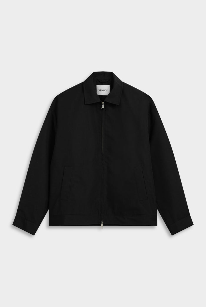 Lightweight Wool Silk Jacket - Black
