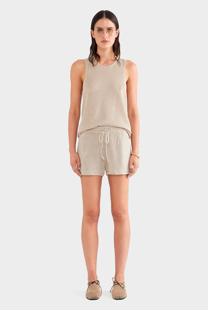 Linen Knit Short - Taupe