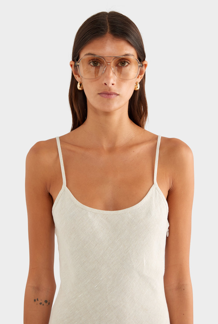 Linen Slip Dress - Sand