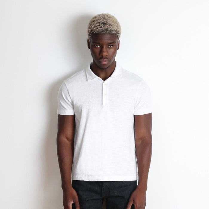 Los Feliz Crop Muscle Polo | Slub T-Shirt Classic White