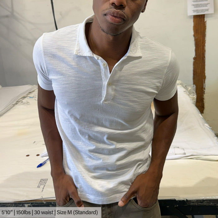 Los Feliz Crop Muscle Polo | Slub T-Shirt Classic White