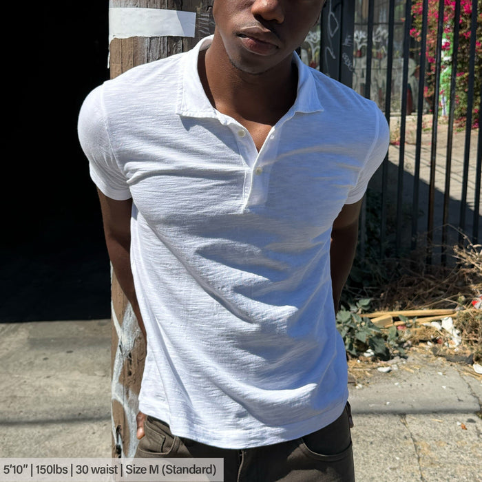 Los Feliz Crop Muscle Polo | Slub T-Shirt Classic White