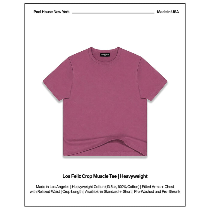 Los Feliz Crop Muscle Tee II | Heavyweight | 13.5oz T-Shirt Vintage Maroon