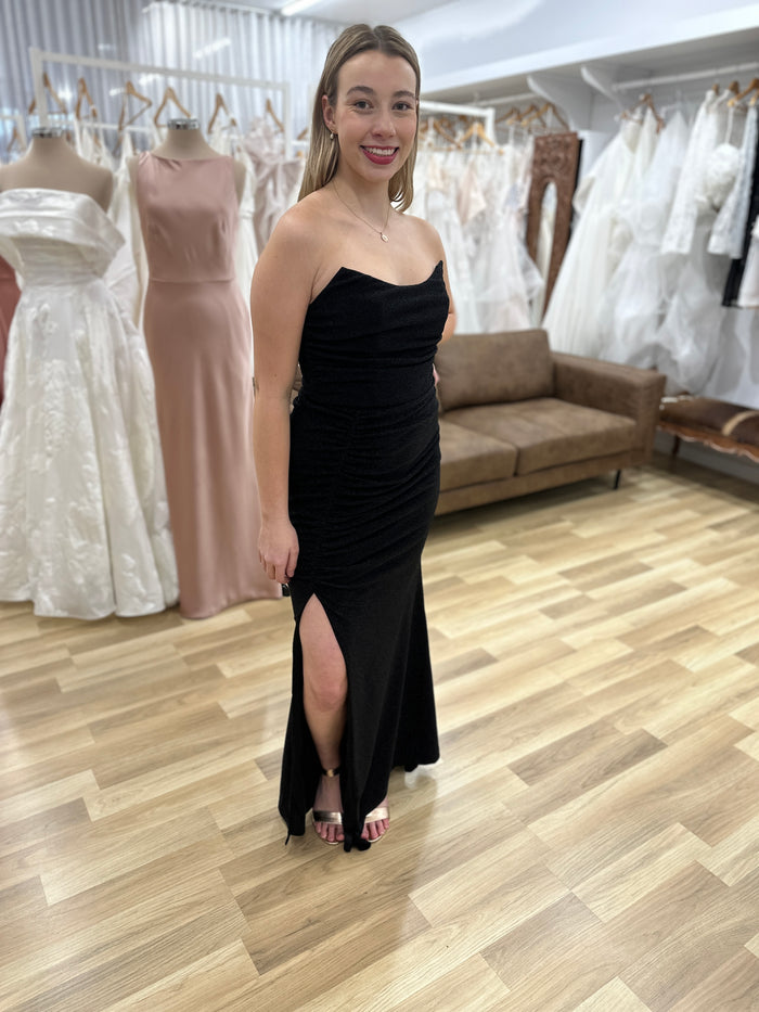Lynndon Scoop High Split Maxi 10 Black - Dress - Bariano