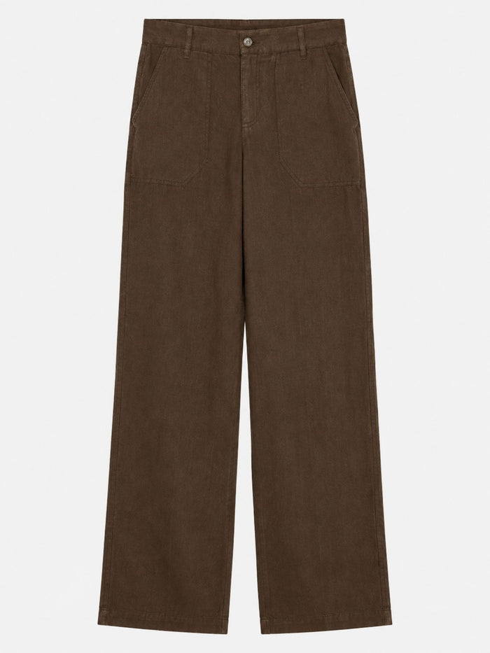 MAC - Nora, Leinenhose, High-Waist, Truffle Brown