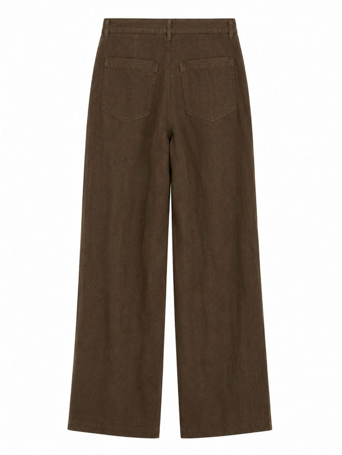MAC - Nora, Leinenhose, High-Waist, Truffle Brown