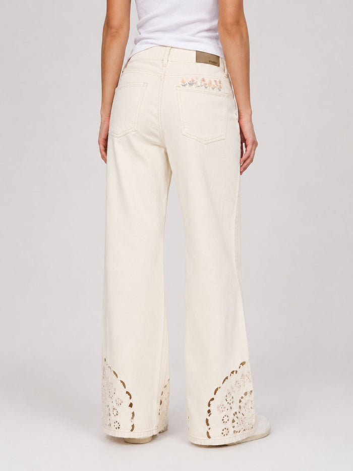 MAVI - MALIBU, High Waist, Loose Wide Leg, Cream Denim