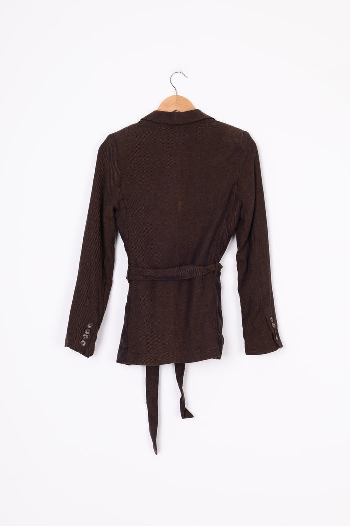 Max Womens Brown Blazer Size 8