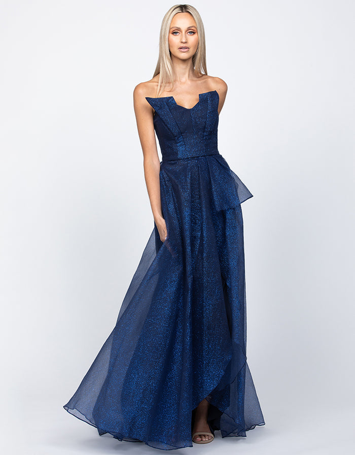 Megan Origami Gown Navy - Dress - Bariano