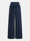 Mid-Waist Bow Wide-Leg Pants
