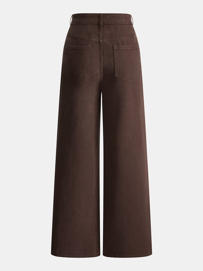 Mid-Waist Denim Wide-Leg Jeans