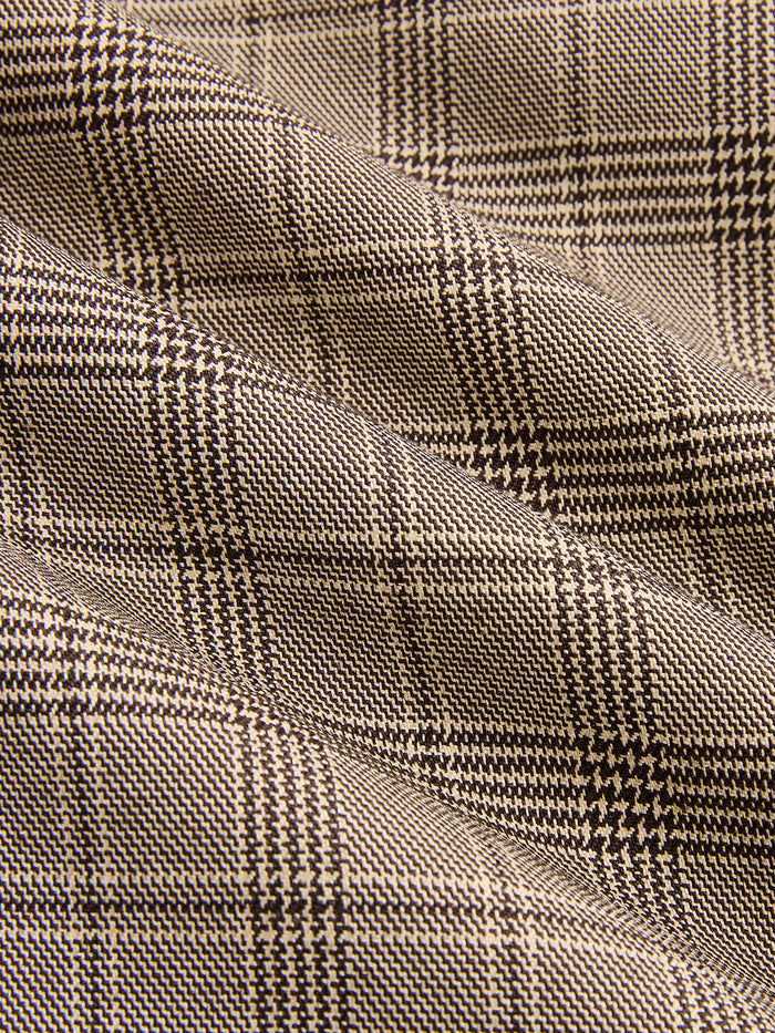 Mid-Waist Plaid Balloon Pants