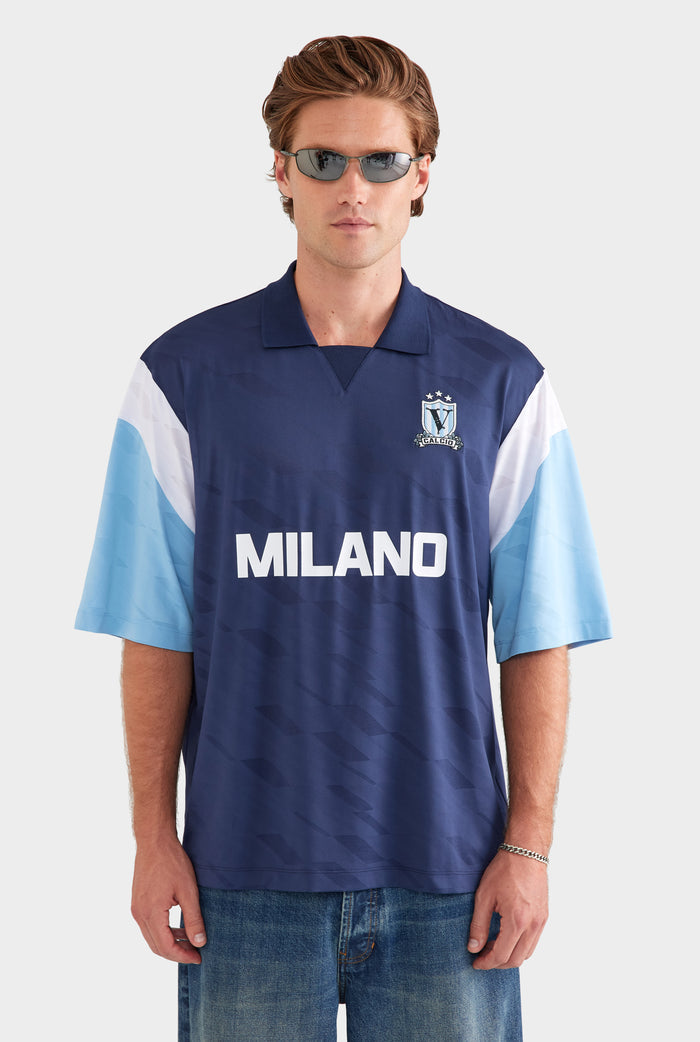 Milano Oversized Jersey - Navy/Blue/White