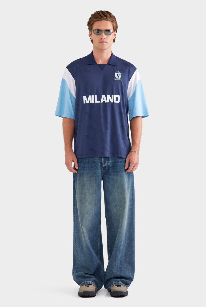Milano Oversized Jersey - Navy/Blue/White