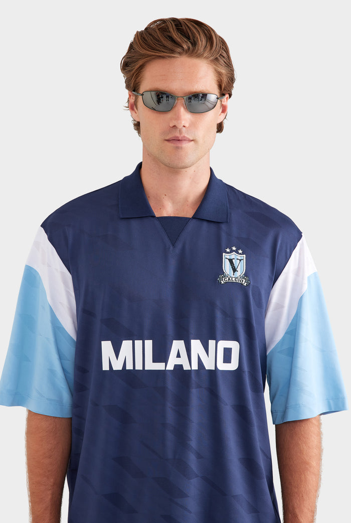 Milano Oversized Jersey - Navy/Blue/White