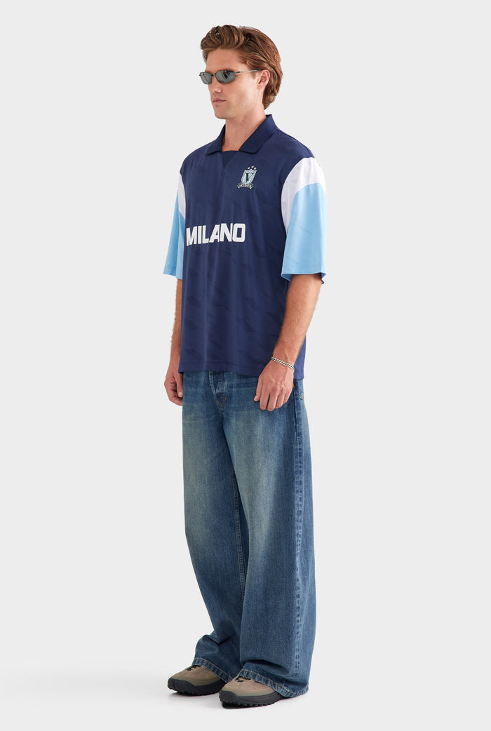 Milano Oversized Jersey - Navy/Blue/White