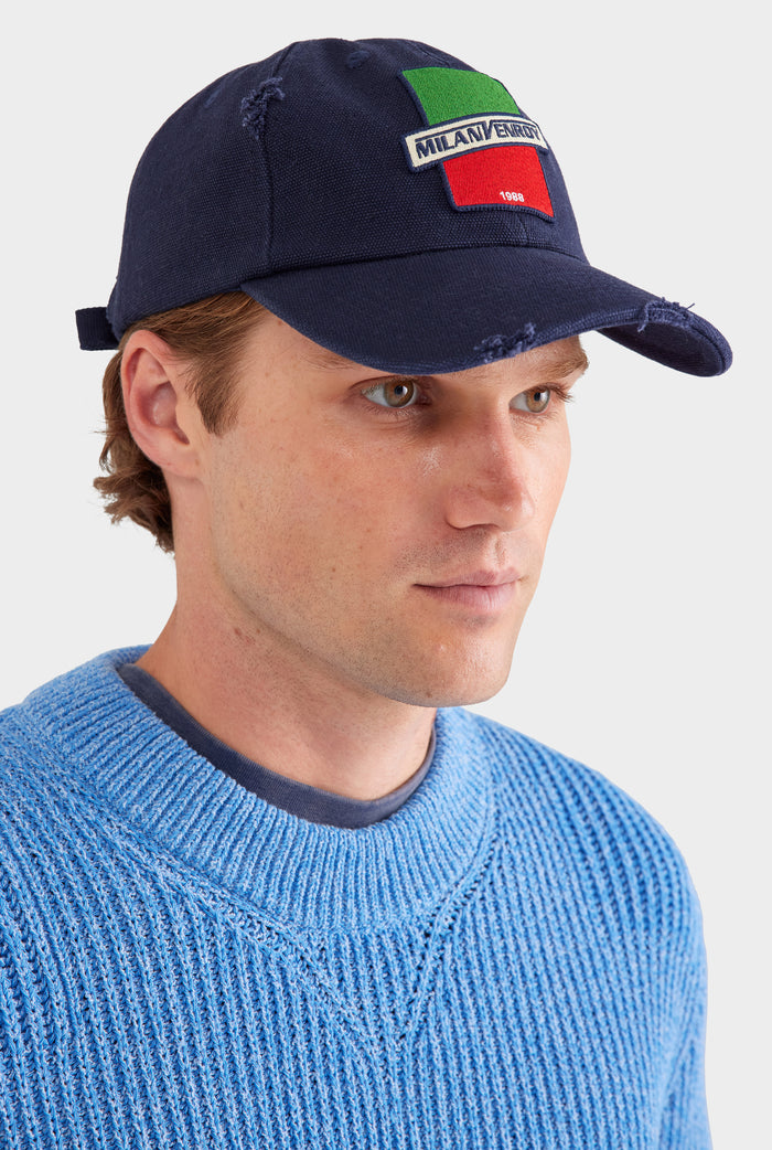 Milano Washed Canvas Cap - Navy
