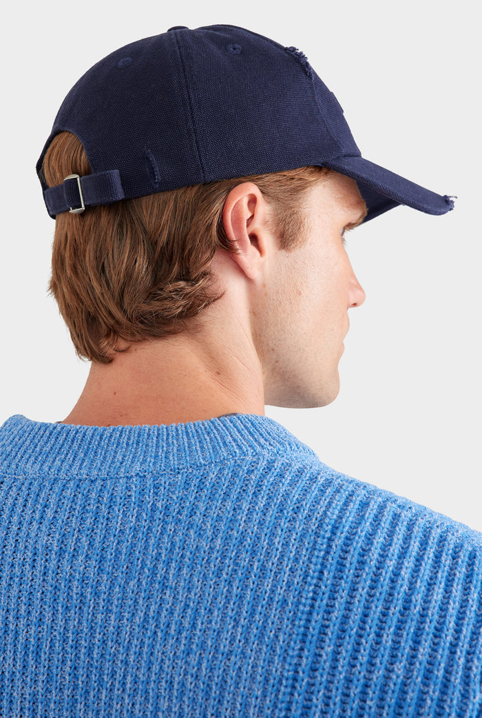 Milano Washed Canvas Cap - Navy