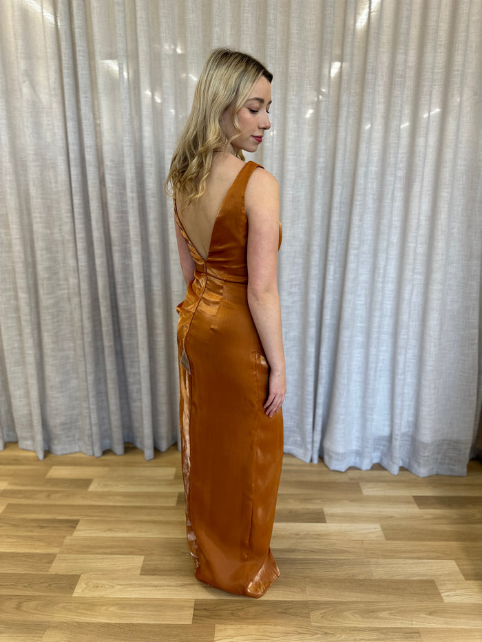 Minka Square Neck Draped Gown - Dress - Bariano