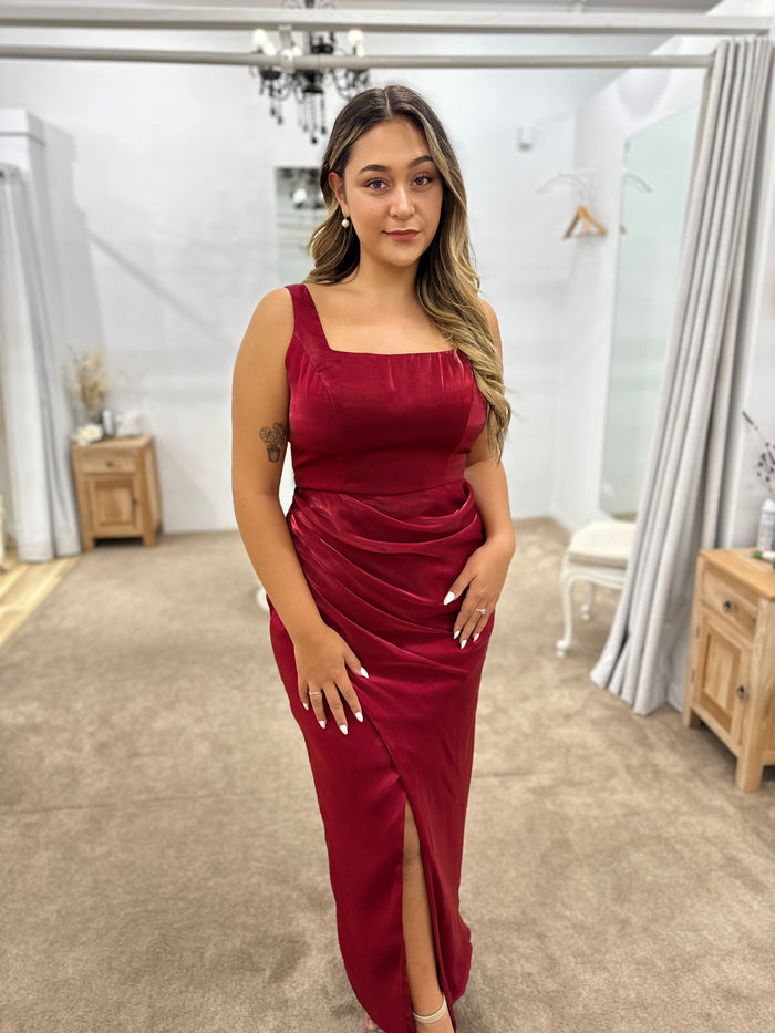 Minka Square Neck Draped Gown - Dress - Bariano