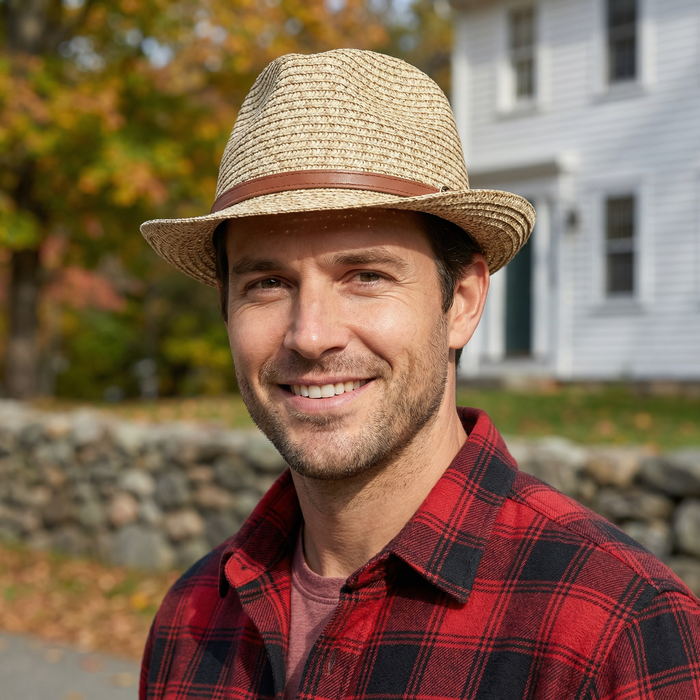 Mottled Trilby Foldable Hat (57cm) - Light Brown