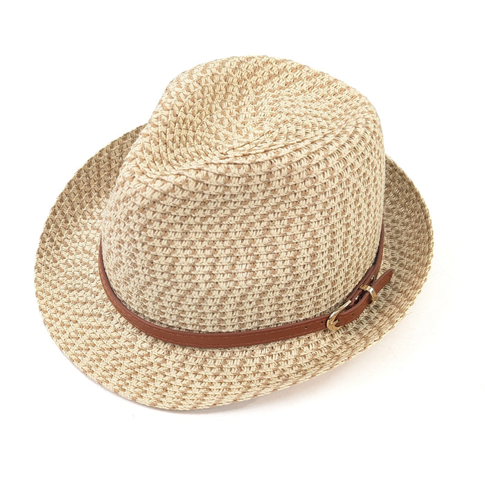 Mottled Trilby Foldable Hat (57cm) - Light Brown