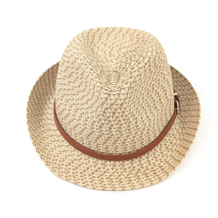 Mottled Trilby Foldable Hat (57cm) - Light Brown
