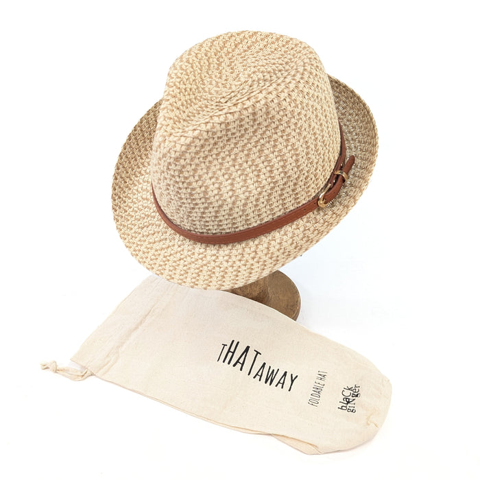 Mottled Trilby Foldable Hat (57cm) - Light Brown