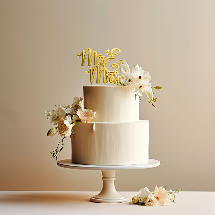 Mr & Mrs Cake Topper - Giftware - Cake and Candle