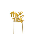 Mr & Mrs Cake Topper Gold - Giftware - Cake and Candle