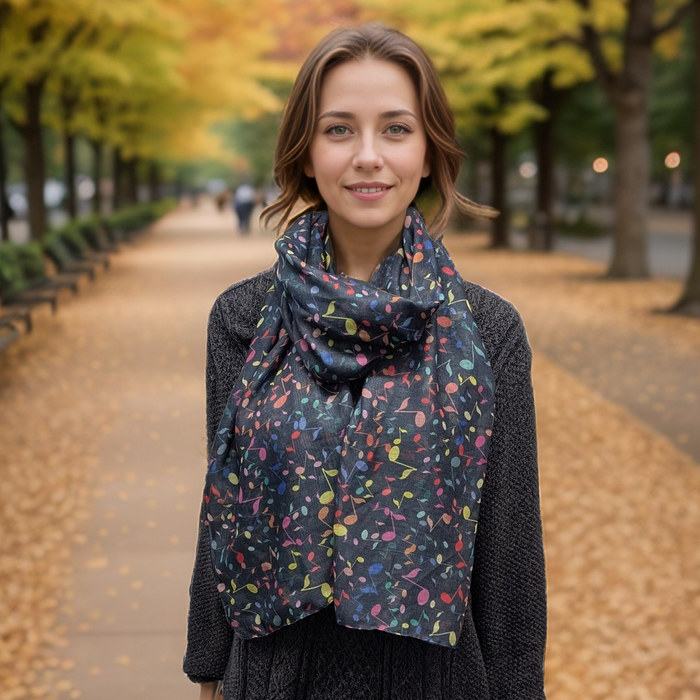 Musical Notes Scarf (70x180cm) - Exclusive Design