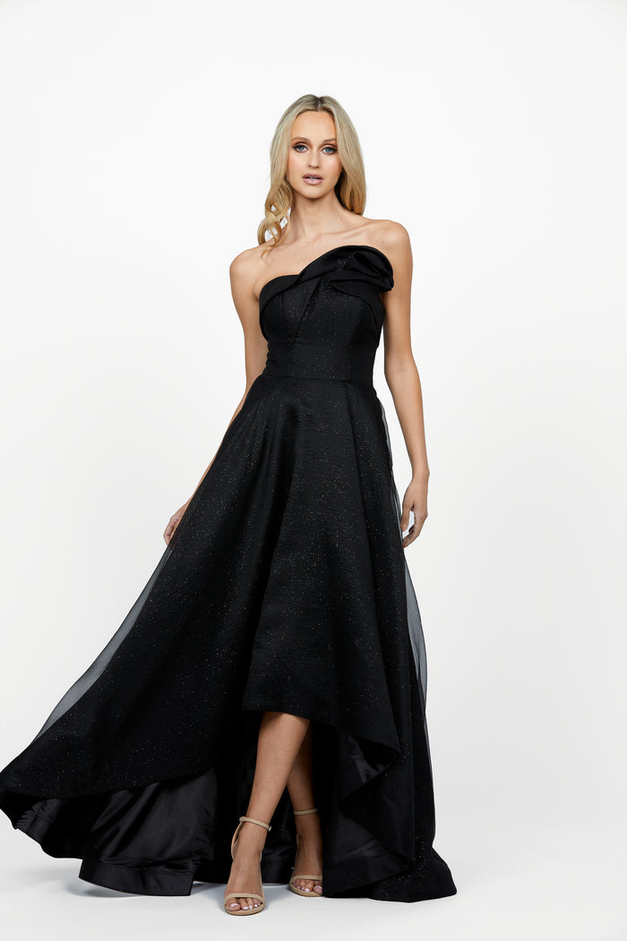 Noli Strapless Hi low Gown 6 Black - Dress - Bariano