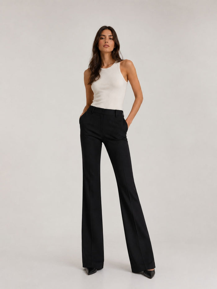 ONLY M -Travel-Wear Strong – Damen Stoffhose in Straight Fit mit Pattentaschen, High Waist, Black