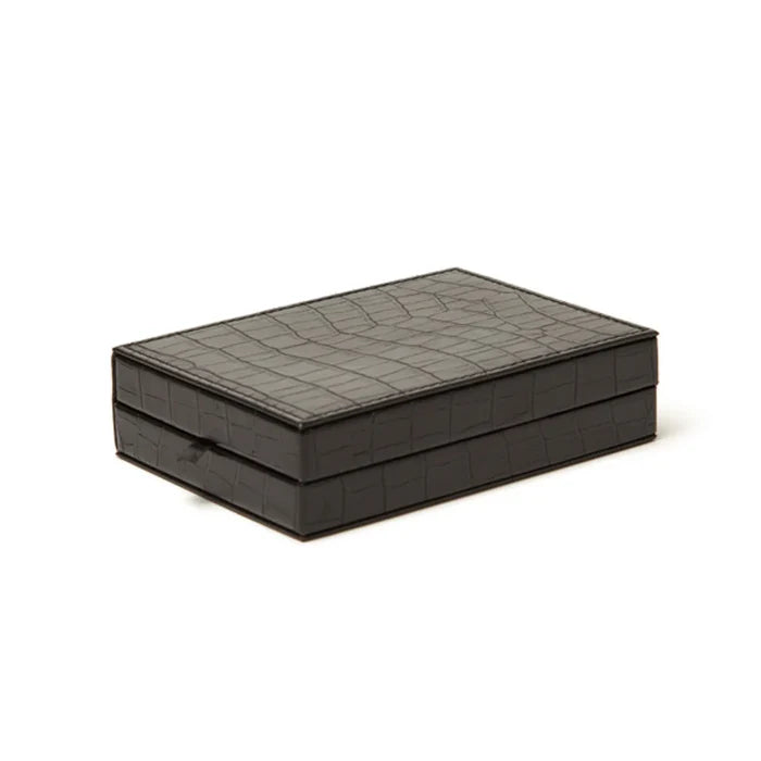 Paige Poker Card Set | Black Croco
