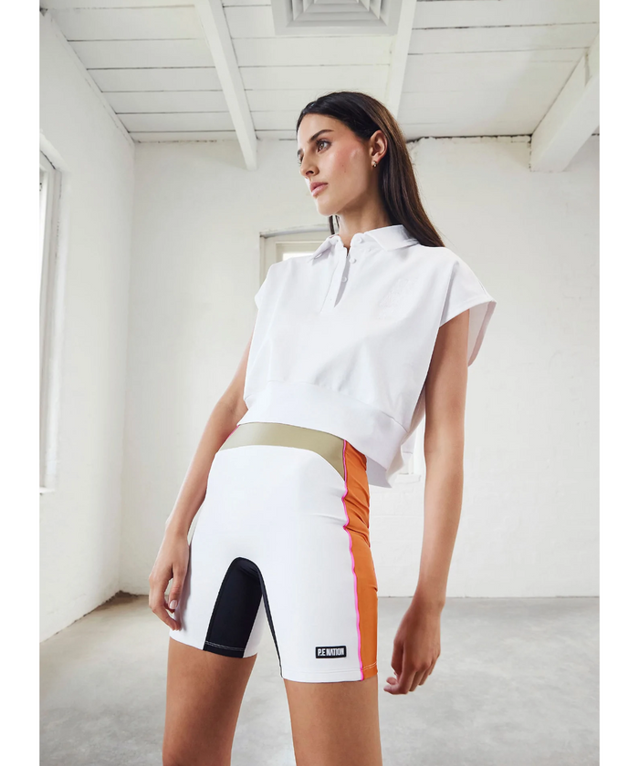 P.E Nation Air Time Bike Short (Optic White)