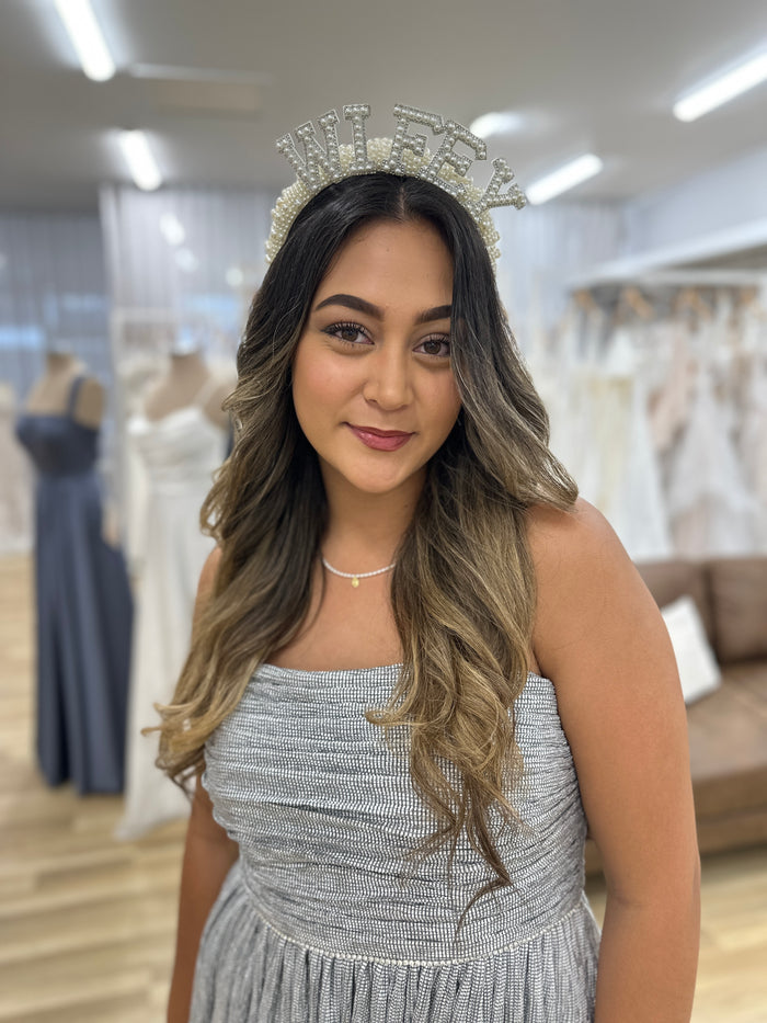 Pearl WIFEY Headband - Giftware - Honey Fawn