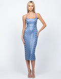 Perla Scoop Neck Midi Blue - Dress - Bariano