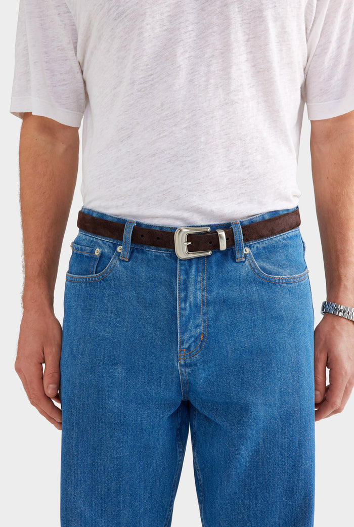 Ponente Suede Belt - Brown Suede