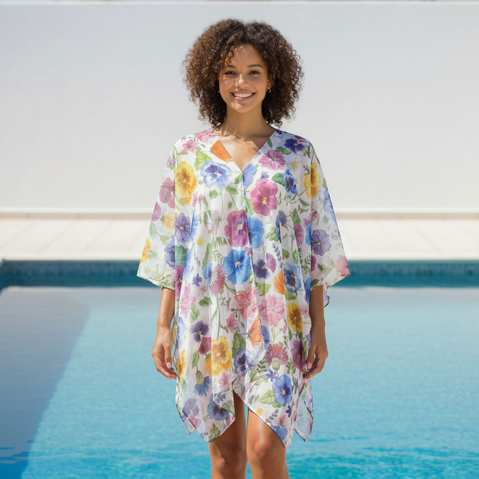Pretty Pansy Poncho - Exclusive Design (90x180cm)