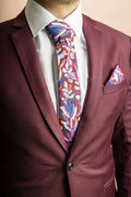 Protea Burgundy Tie - Men's Accessories - Peggy & Finn