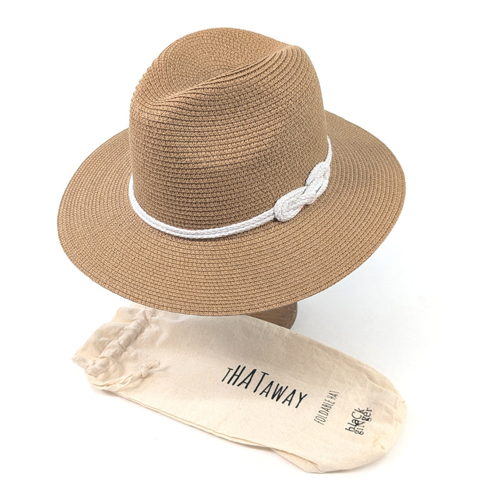 Reef Knot Panama Foldable Hat (57cm) - White