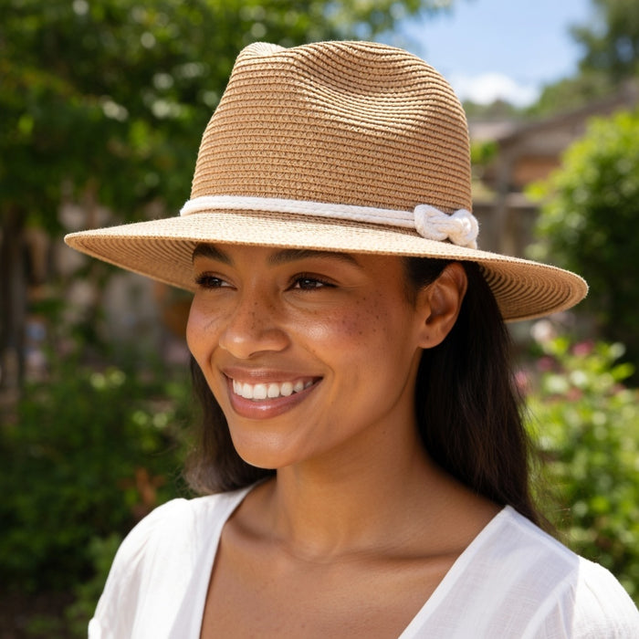 Reef Knot Panama Foldable Hat (57cm) - White