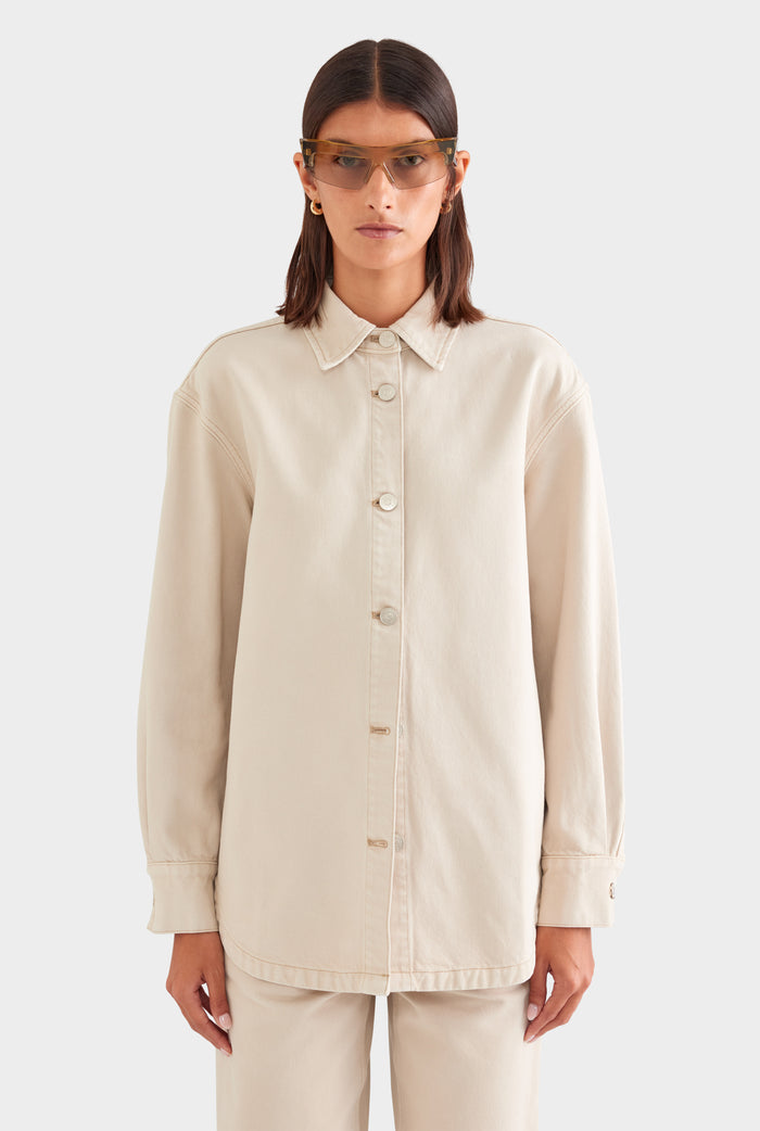 Relaxed Denim Shirt - Washed Stone