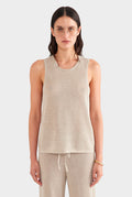 Relaxed Linen Knit Tank - Taupe