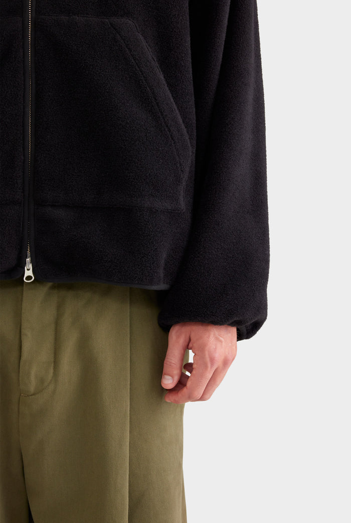 Reversible Fleece Zip Through Jacket - Black